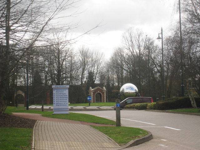 Kings Hill roundabout sculpture and surrounding area, Kent