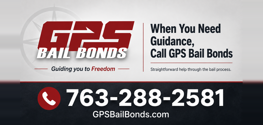 GPS Bail Bonds — When you need guidance, call GPS. Guiding you to freedom. 763-288-2581. GPSBailBonds.com.