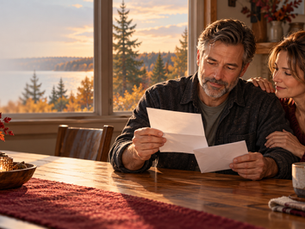 Family member reviewing a Minnesota court bail receipt before paying