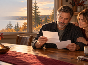 Family member reviewing a Minnesota court bail receipt before paying