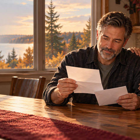 Family member reviewing a Minnesota court bail receipt before paying