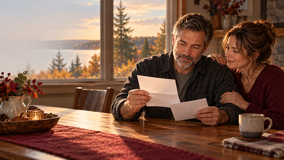 Family member reviewing a Minnesota court bail receipt before paying