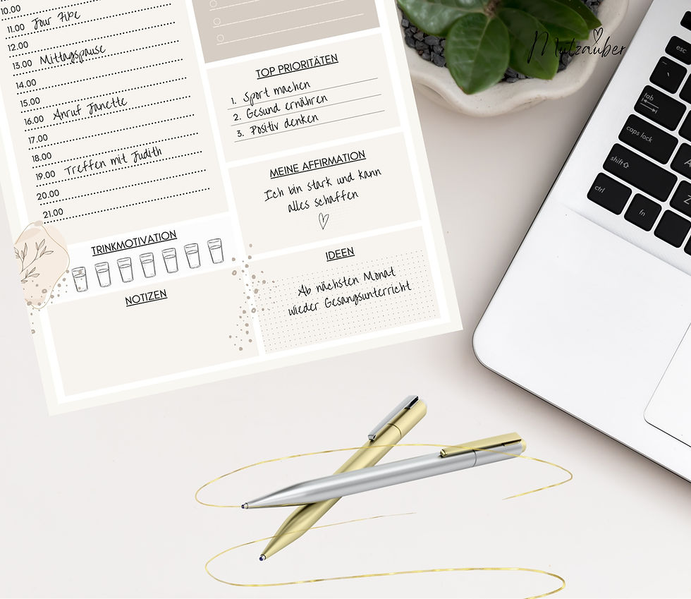 Miniaturbild: Undatierter Tagesplaner DIN A4 im Boho-Design – Abreißblock mit 50 Seiten