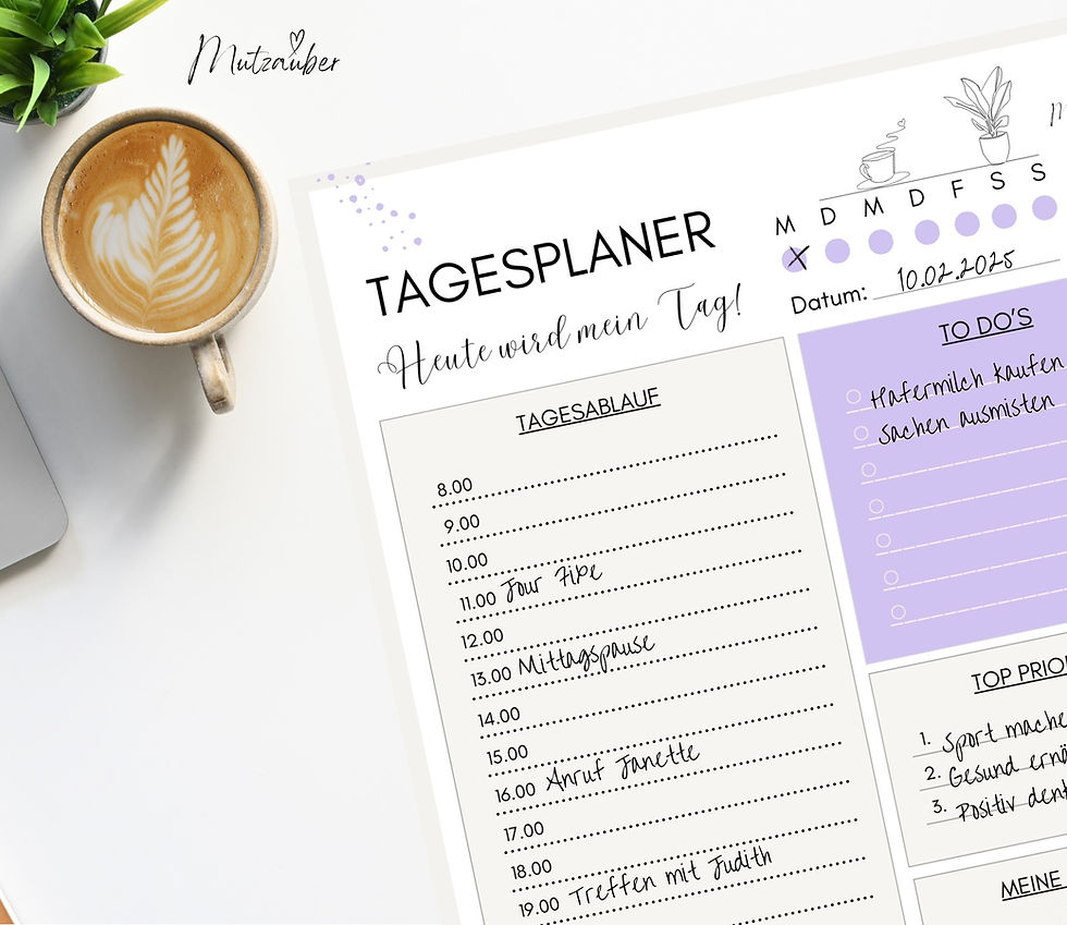 Miniaturbild: Undatierter Tagesplaner DIN A4 im Boho-Design – Abreißblock mit 50 Seiten