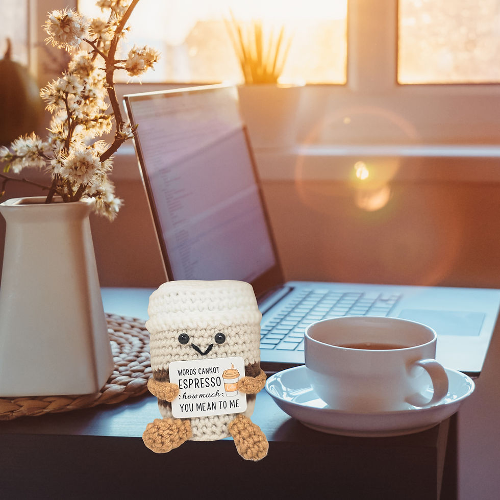 Miniaturbild: Happy Potato Espresso – Handgestricktes Glücks-Espresso Set B Englisch
