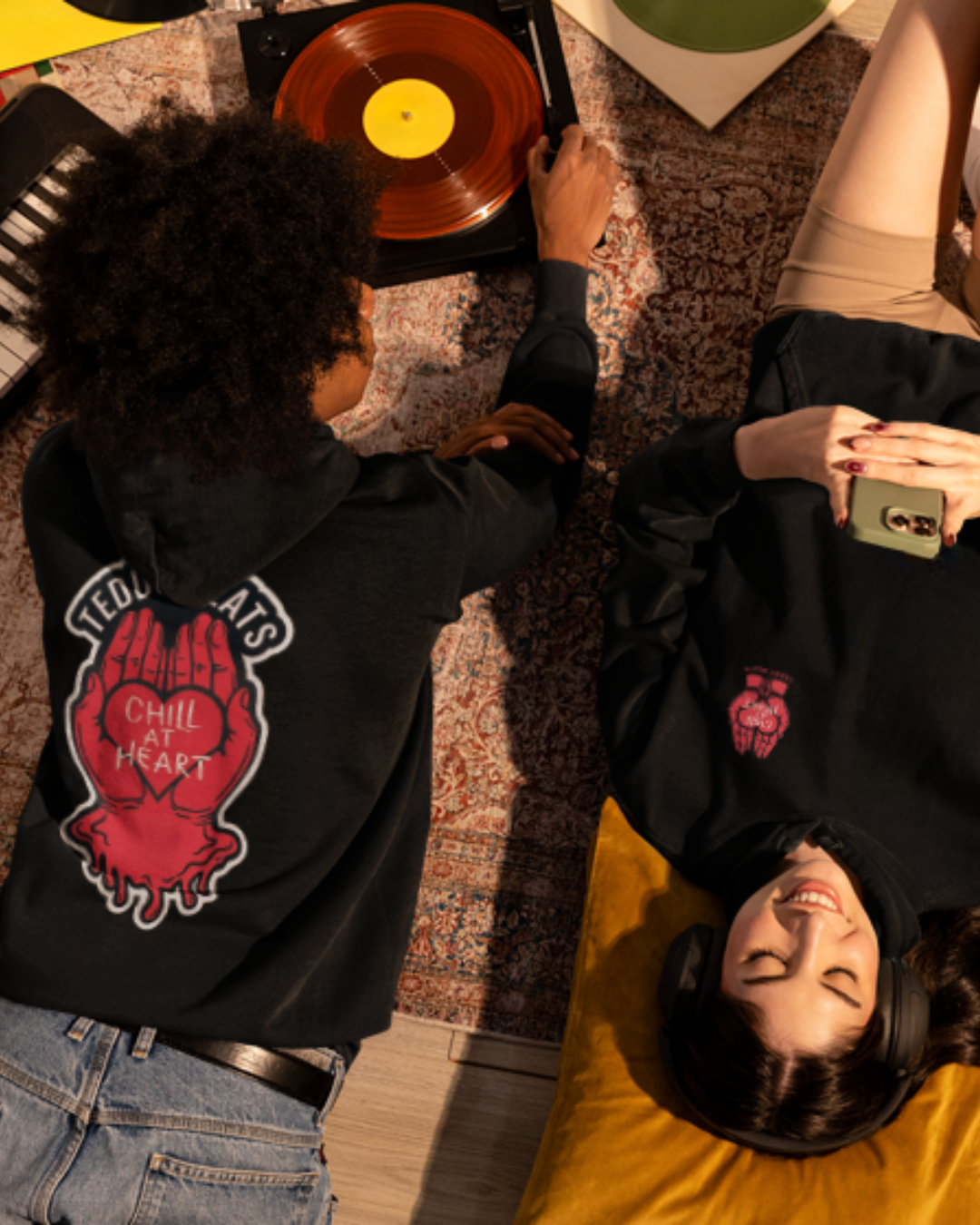 Teddy Beats "Chill at Heart" Vintage Wash Hoodie
