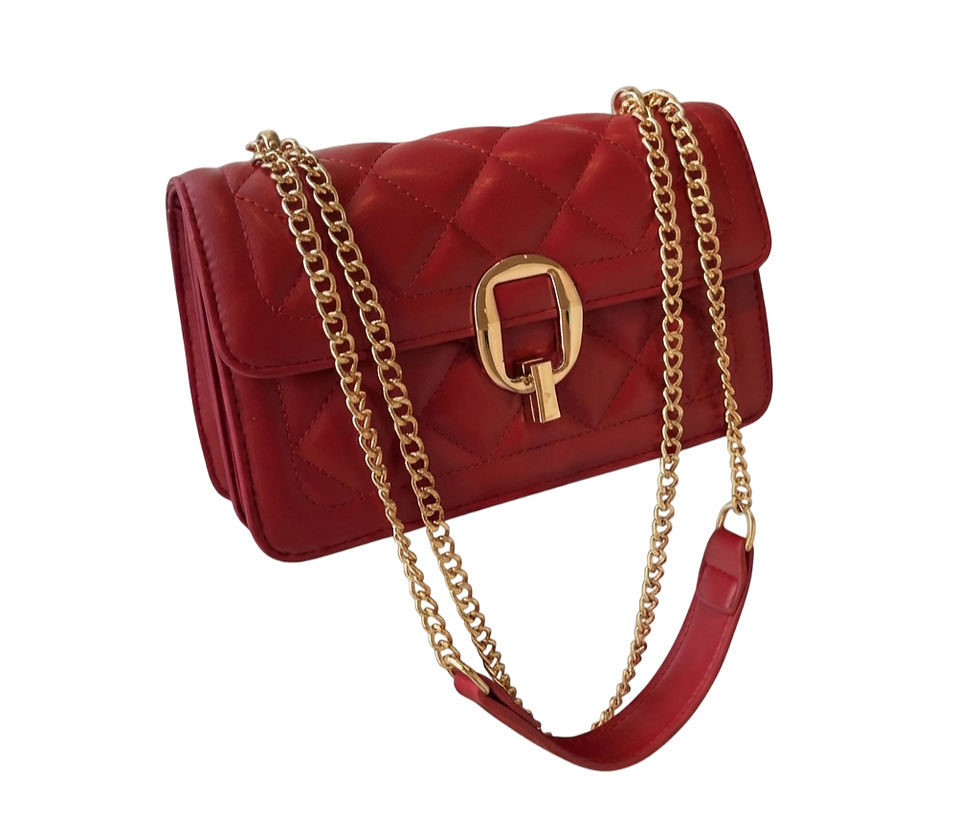 Thumbnail: Quilted Purse with Gold Chain