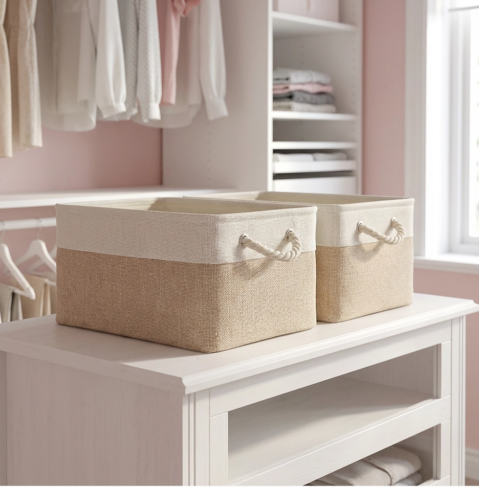 Thumbnail: Fabric Storage Basket with Handles