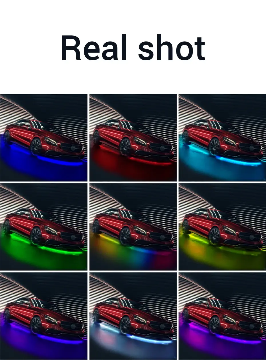 Miniature : Car Underglow Neon LED Lights for Chassis Strip Light Under Car floor Lighting A