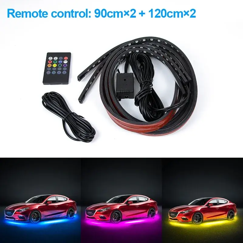 Miniature : Car Underglow Neon LED Lights for Chassis Strip Light Under Car floor Lighting A