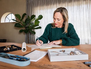 Princess Margarita sketching her fine jewellery designs inpsired by nature