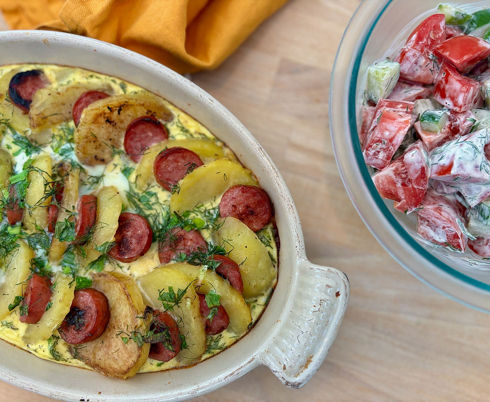 layered potato and sausage casserole