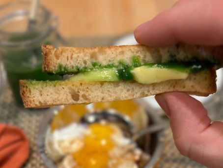 MALAYSIA: Quick Coconut-Pandan Jam (Kaya) on Toast with Half-Boiled Eggs