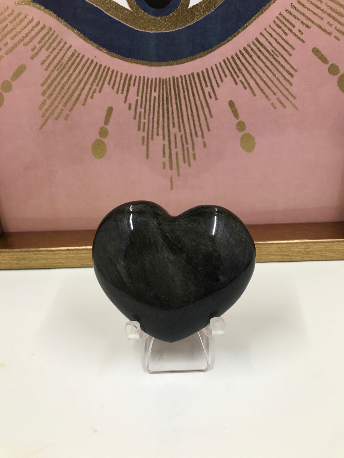 Gold Sheen Obsidian Heart