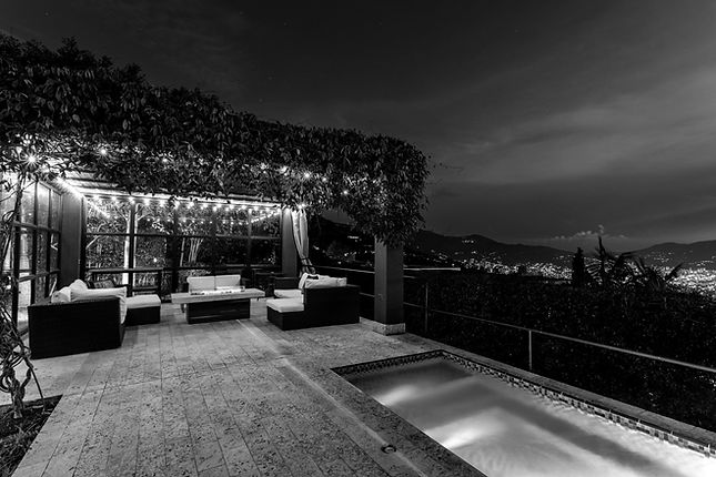 Overlook of house in black and white, Virginia