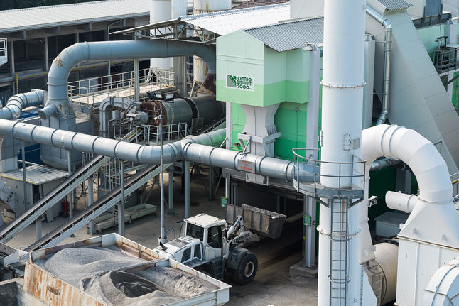 Vista aerea impianto trattamento rifiuti