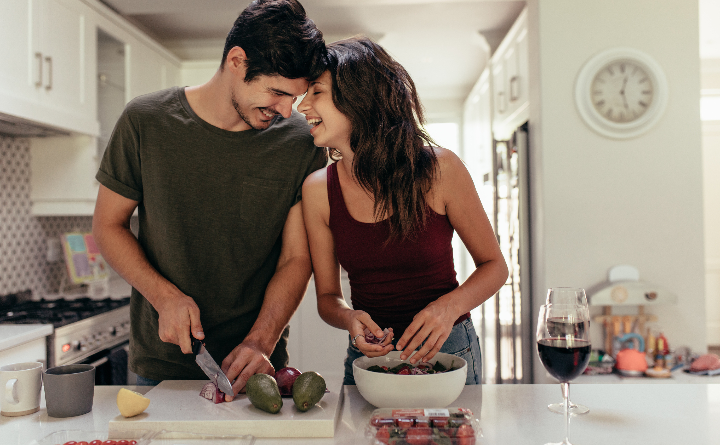 Couple cooking together at home, lifestyle photoshoot