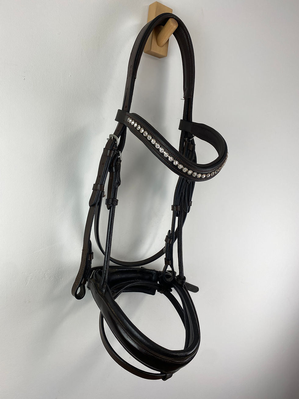 Thumbnail: LeMieux Brown Patent Snaffle Bridle