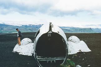 Hanging in plane wreckage
