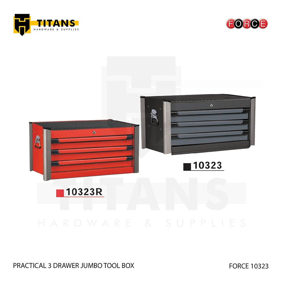 Thumbnail: (FORCE 10323) Practical 3 Drawer Jumbo Tool Box, Empty