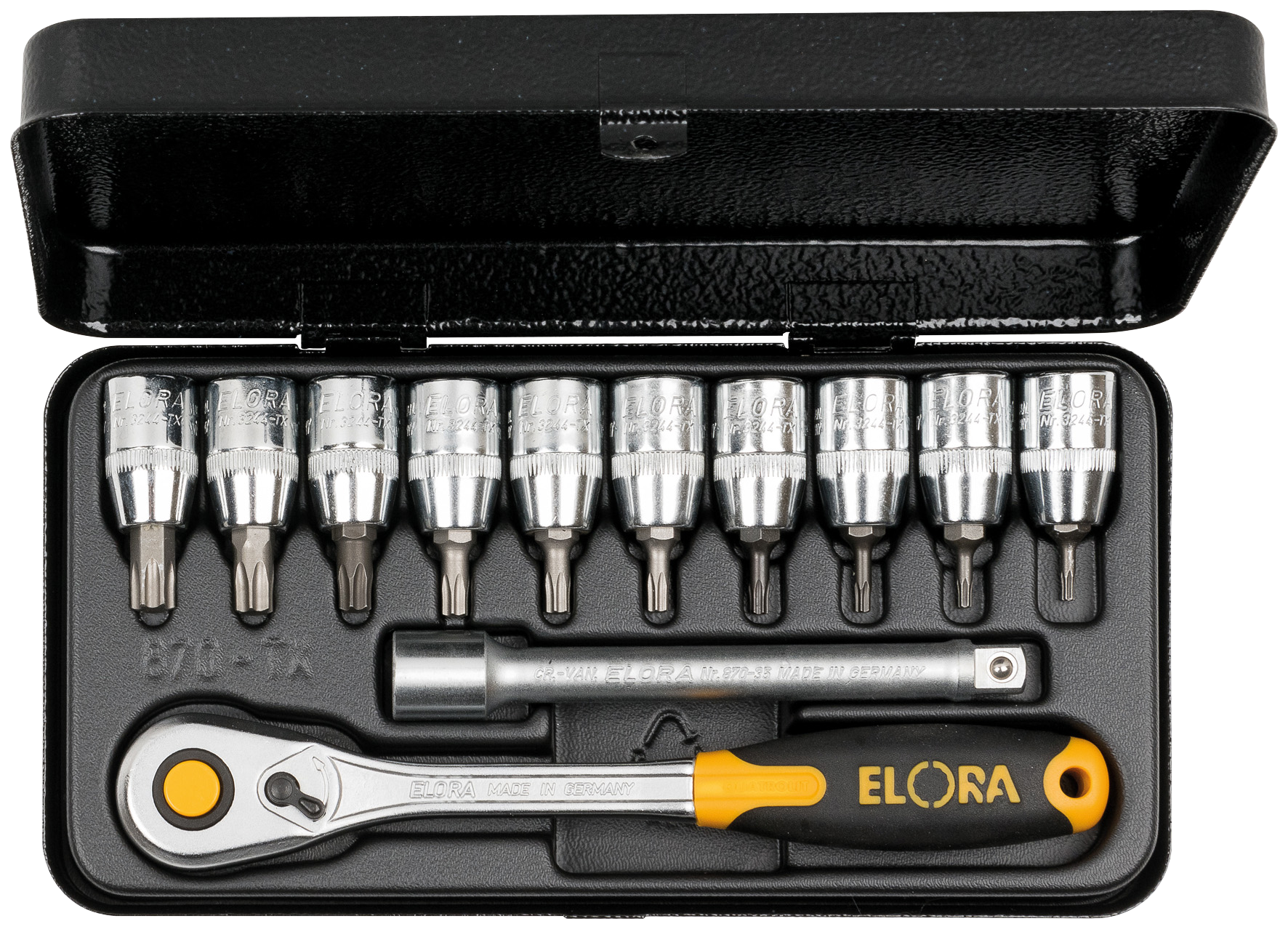 (ELORA 870-TXU/TTXU) Socket Set 3/8", 12pcs
