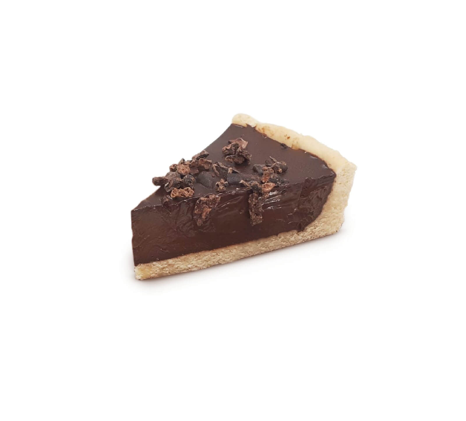 Fatia de Tarte de Chocolate e Sementes de Grué