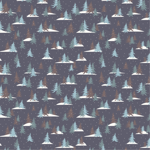 snowy trees coordinate repeat pattern design