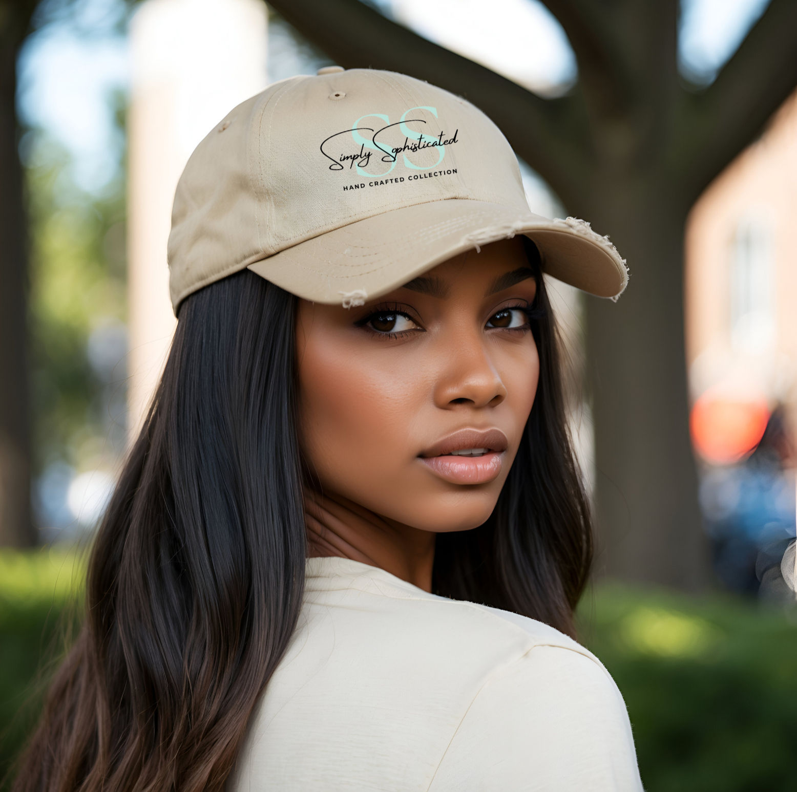 Simply Sophisticated Signature Distressed Hat