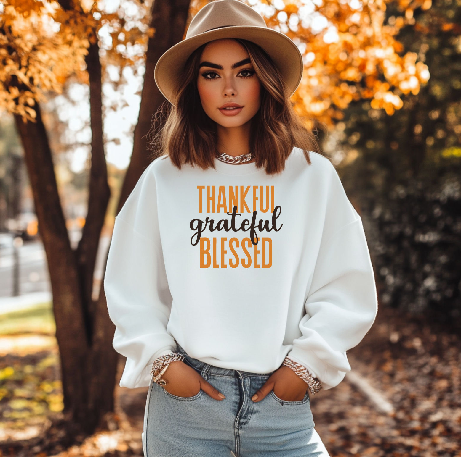 Thankful, Grateful, & Blessed Sweatshirt