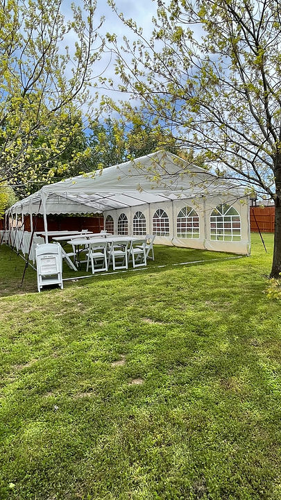 20x40 Tent with Garden Chairs