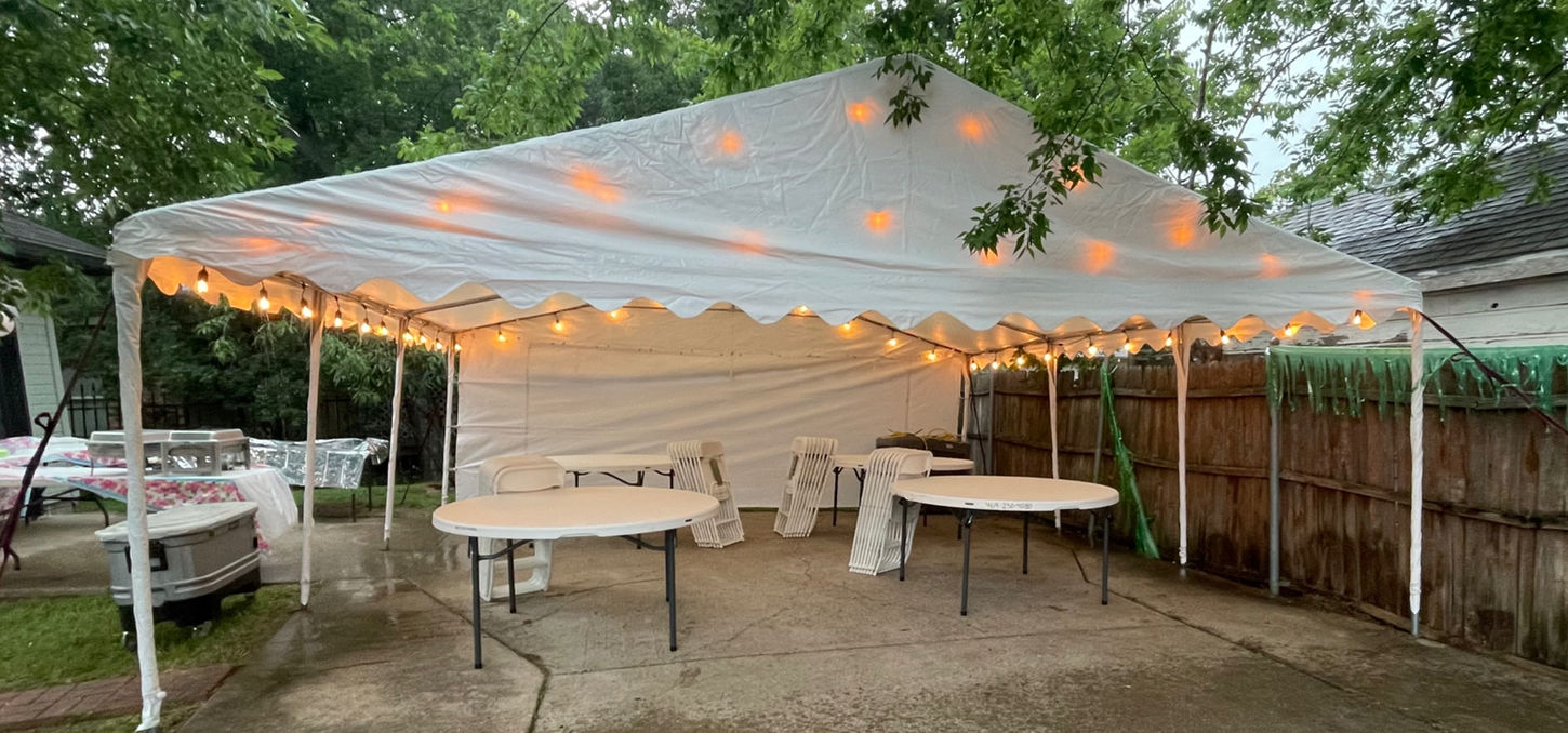20x20 Tent with String Lights