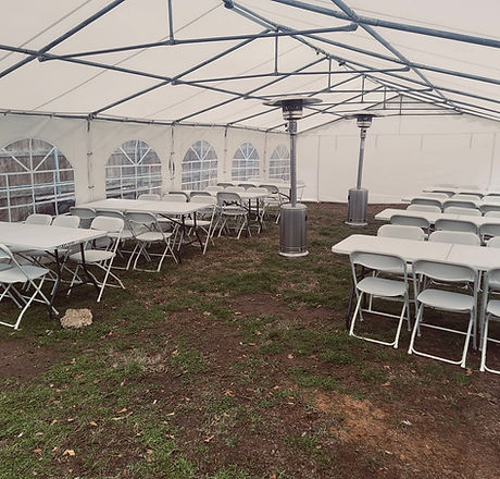 20x40 Tent enclosed with a Heater