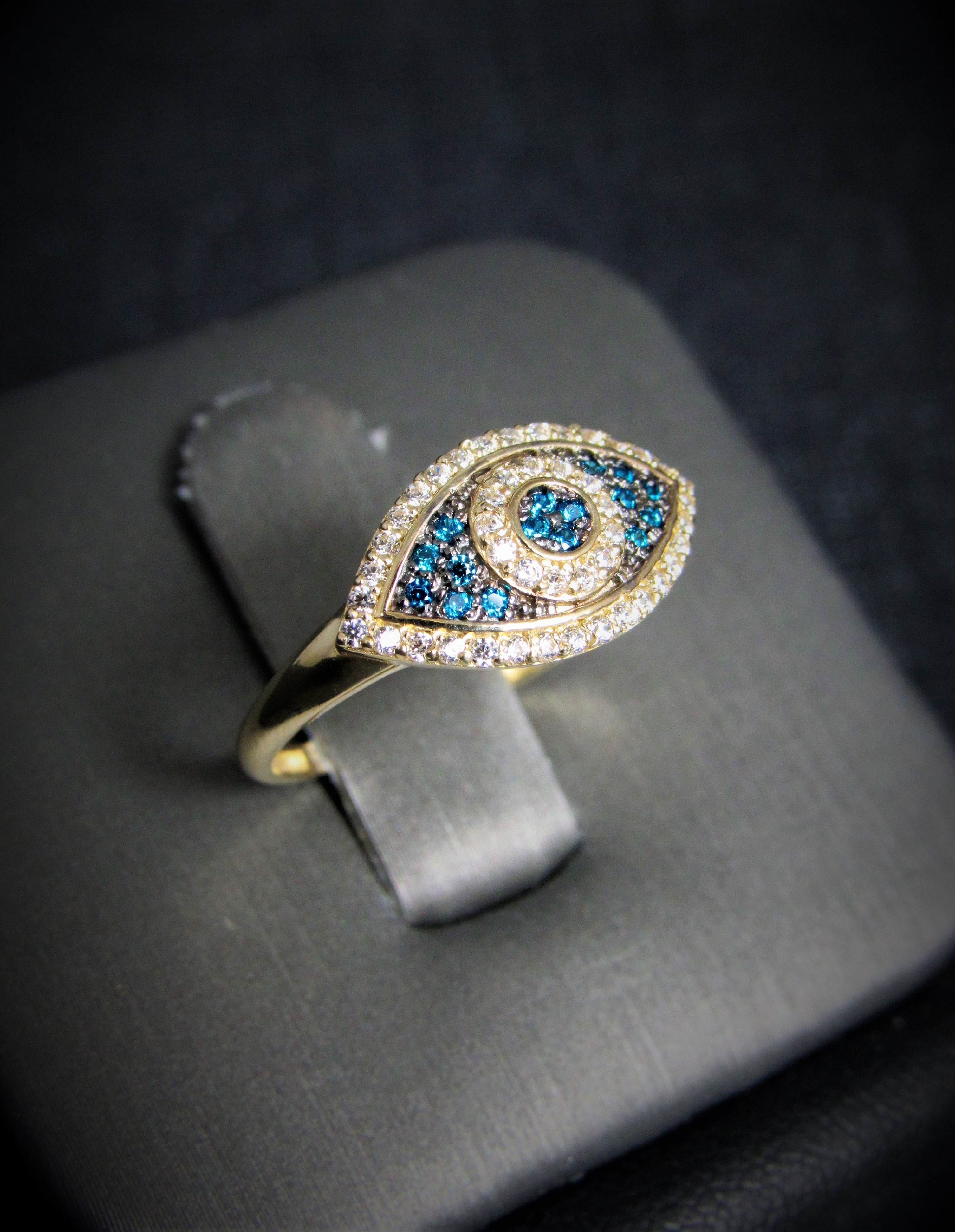 14KT Yellow Gold Evil Eye Ring