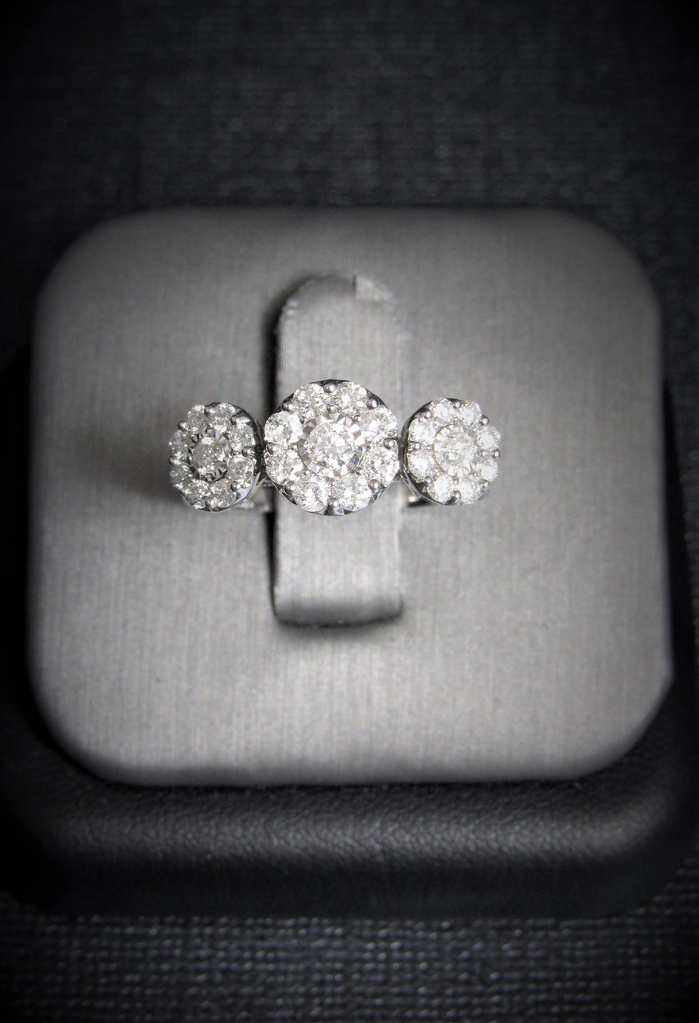Thumbnail: 14KT White Gold Diamond Cluster Style Ring