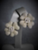 Thumbnail: 18KT Black Gold Diamond Pave Style Flower Earrings