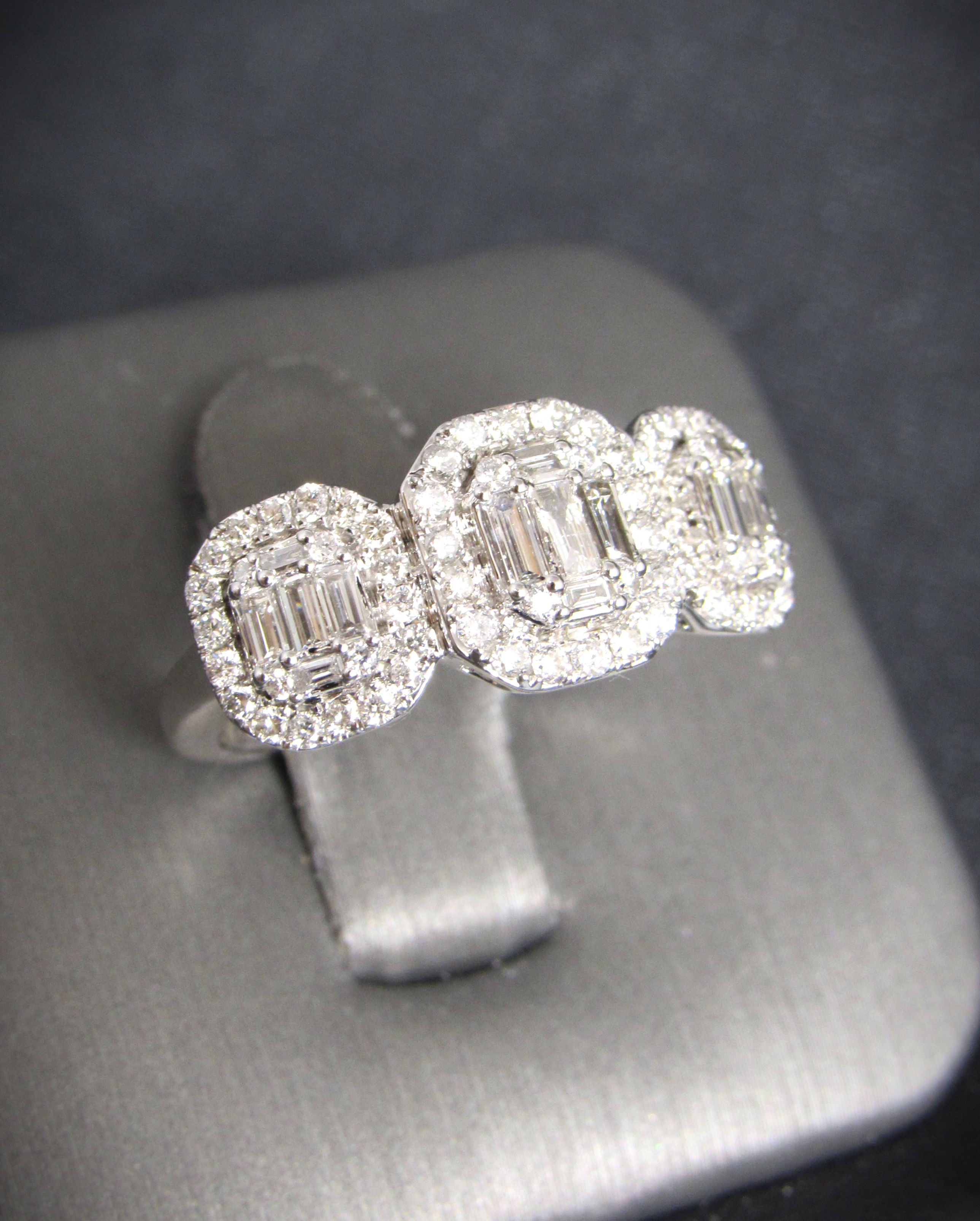 14KT White Gold Diamond Halo-Style Ring