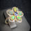 Thumbnail: 14KT Yellow Gold Diamond Opalite And Tanzanite Flower Ring