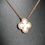 Thumbnail: 14KT Rose Gold Diamond And White Mother-Of-Pearl Clover Pendant