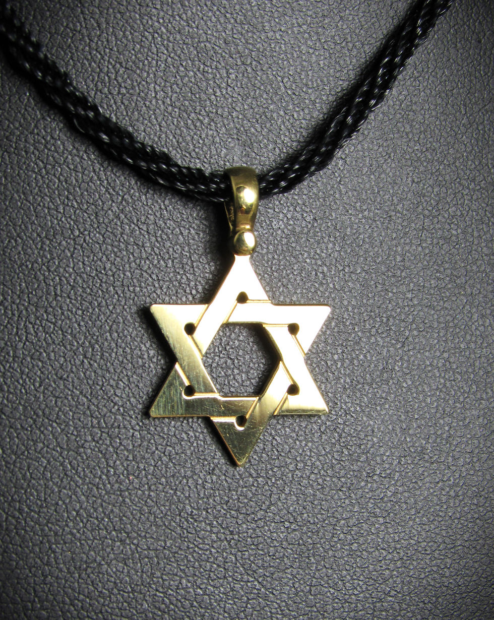 Thumbnail: 14KT Yellow Gold Star of David Pendant