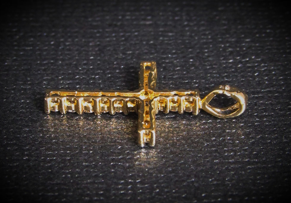 Thumbnail: 14KT Yellow Gold Pavé Diamond Cross Pendant