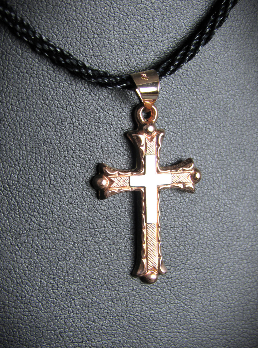 Thumbnail: 14KT Rose Gold And White Gold Cross Pendant