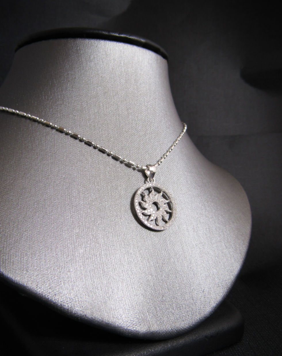 Thumbnail: Starburst White Topaz 14KT Gold Plated Sterling Silver Necklace