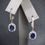 Thumbnail: 14KT White Gold Diamond And Sapphire Dangling Earrings