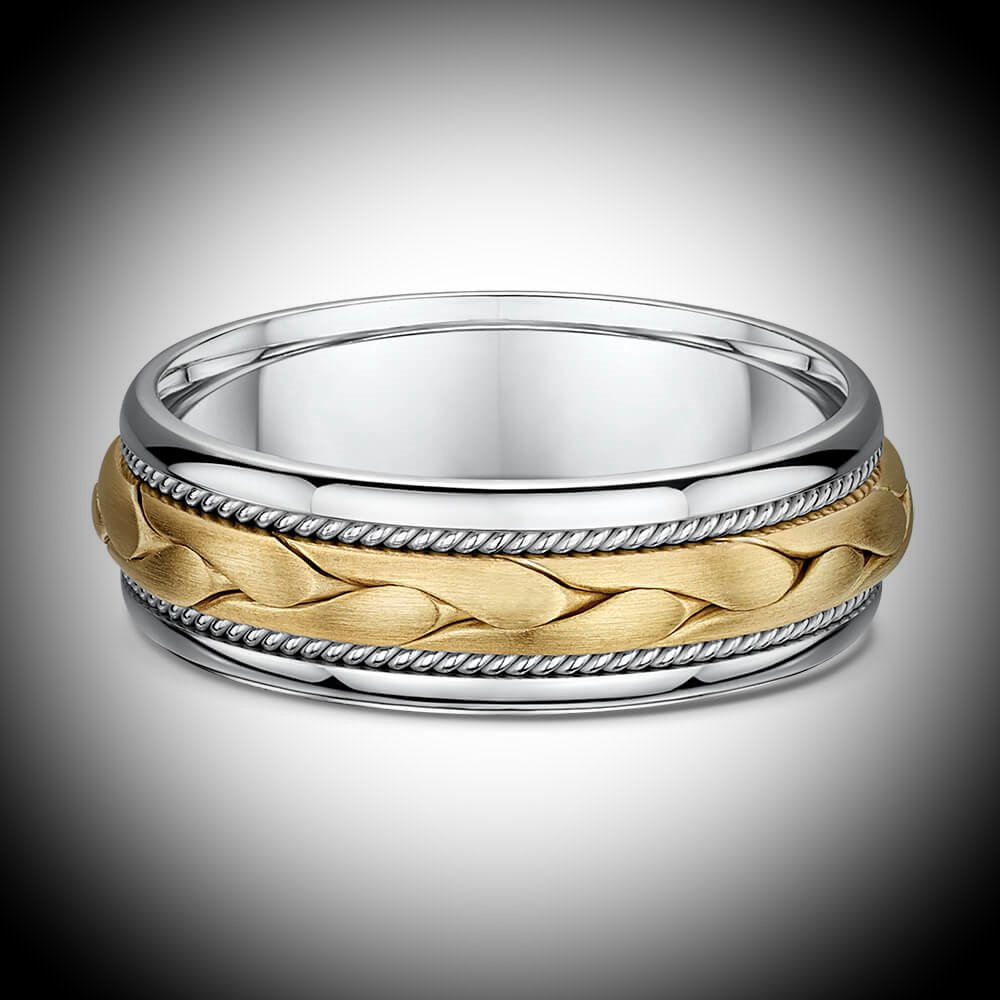 14KT White And Yellow Gold Band