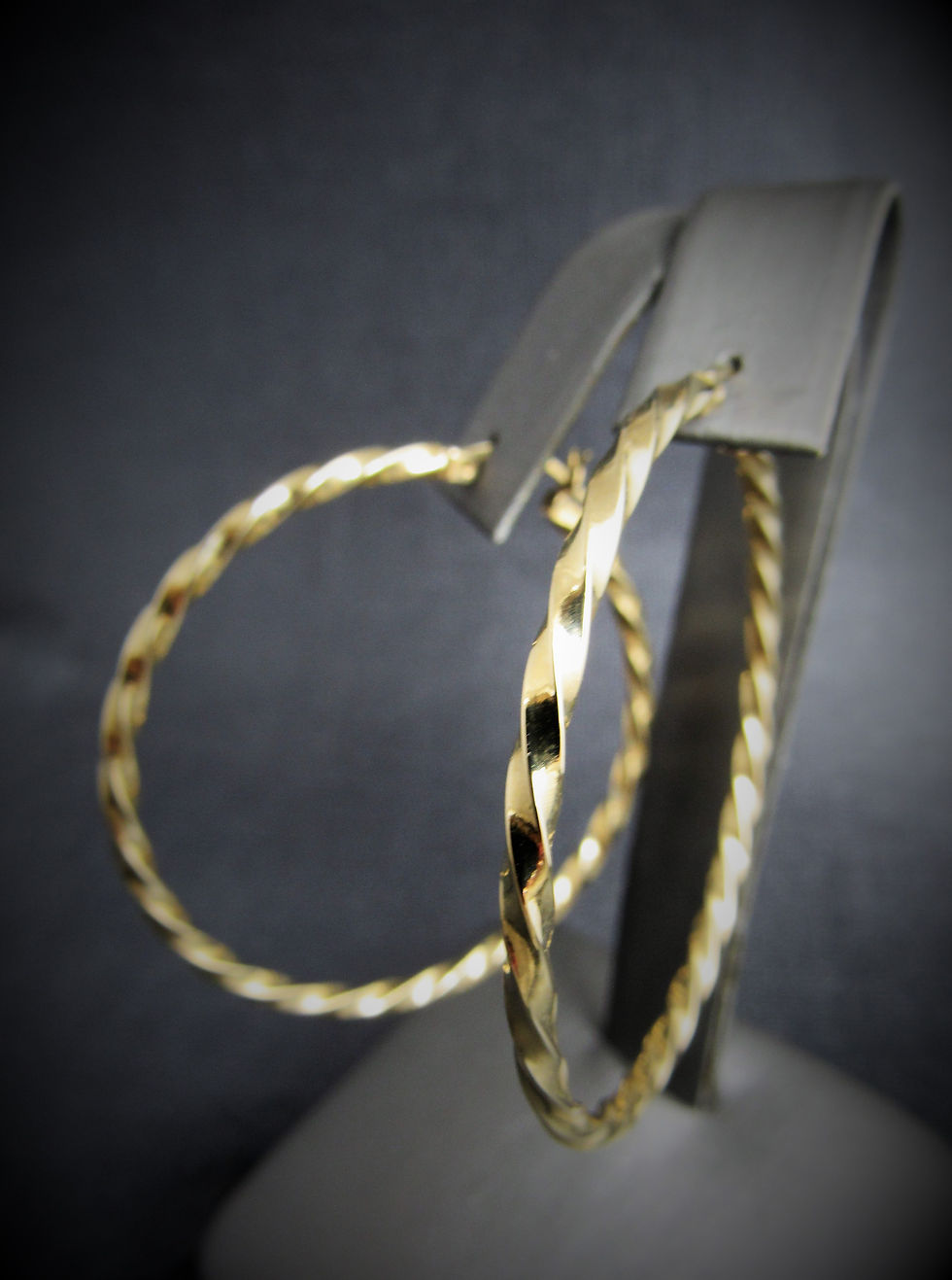 Thumbnail: 14KT Yellow Gold Twisted Hoop Earrings