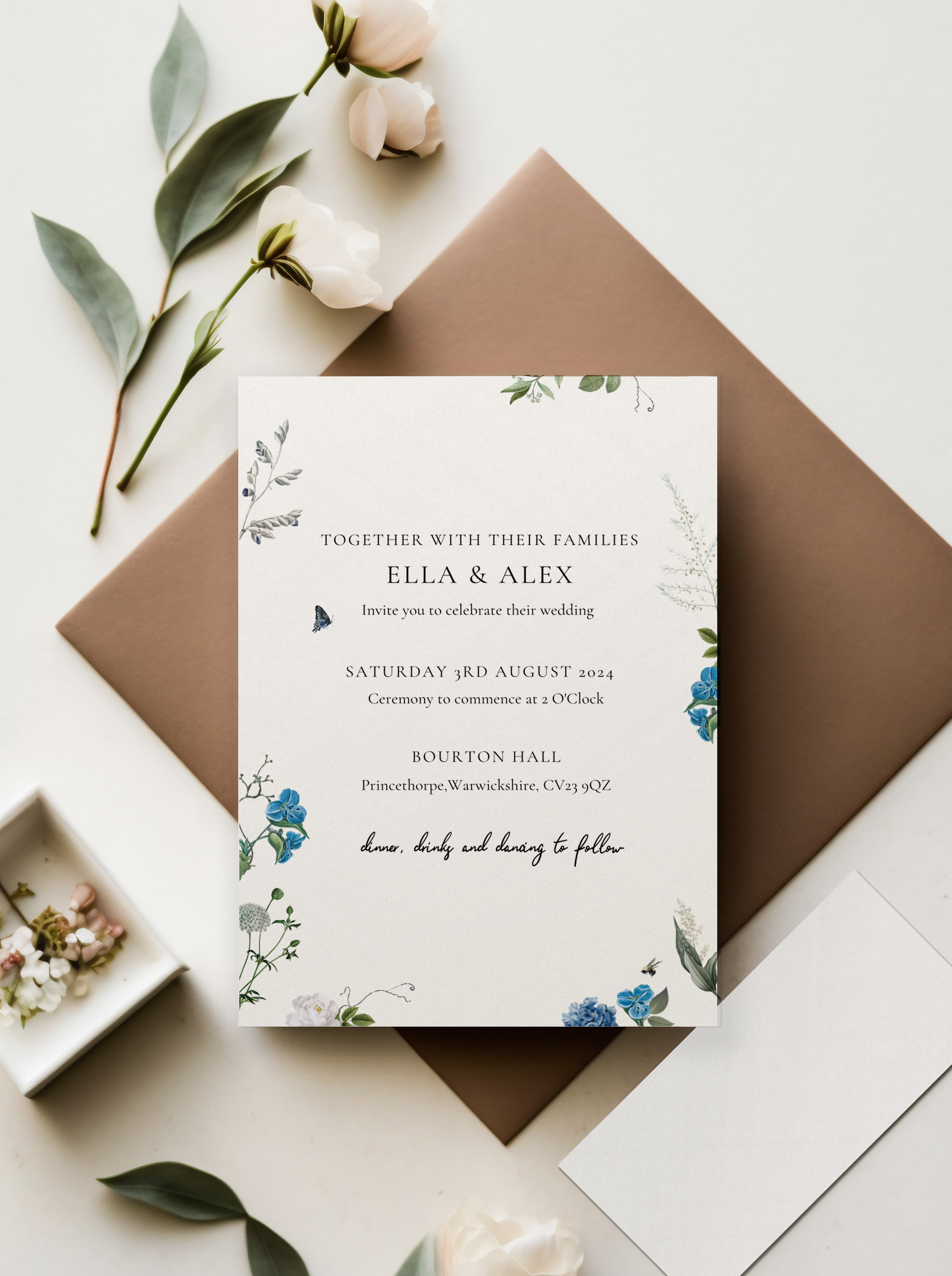 Blue Wildflower Digital Save The Date