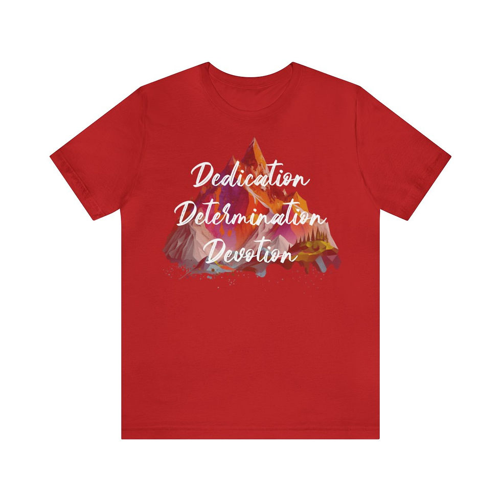 Thumbnail: Unisex Jersey Short Sleeve Tee - Dedication, Determination, Devotion