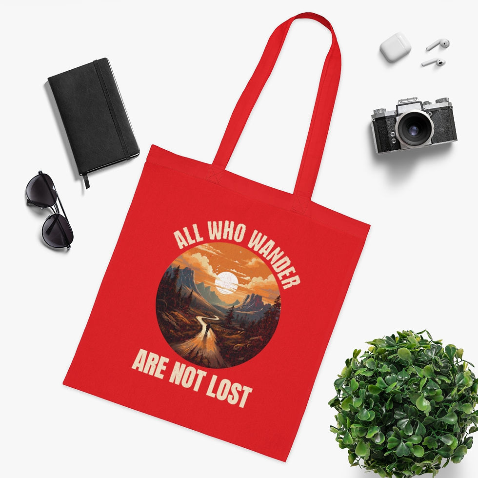 Thumbnail: Cotton Tote - All Who Wander Are Not Lost