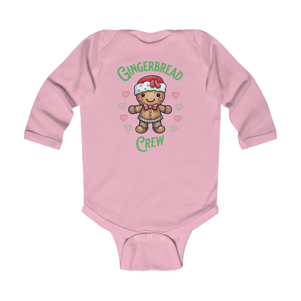 Thumbnail: Infant Long Sleeve Bodysuit - Gingerbread Crew