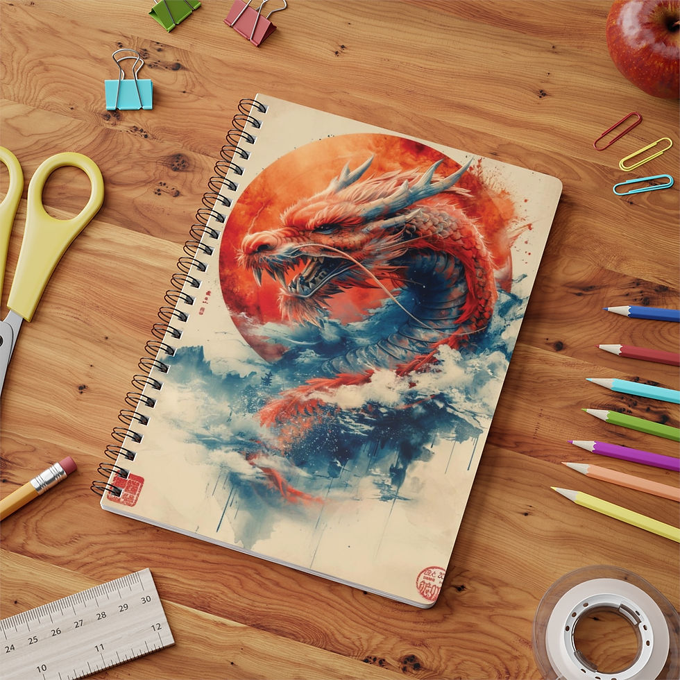 Thumbnail: Wirobound Softcover Notebook, A5 - Year of the Dragon